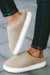 Pale Khaki Two-tone Knitted Warm Homewear Slippers
