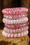 Pink Cute Gradient Starry Dotty Phone Cord Scrunchie Set-Accessories-MomFashion
