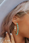 Sky Blue Gem Inlay Retro C-shape Earrings-Accessories-MomFashion