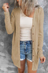 Solid Color Open-Front Buttons Cardigan-Tops-MomFashion