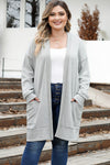 Thermal Knit Pocketed Plus Size Cardigan-Plus Size-MomFashion