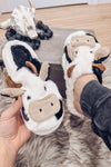 White Cartoon Animal Cow Plush Slippers-Shoes & Bags-MomFashion