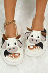 White Cute Cow Pattern Open Toe Slippers-Shoes & Bags-MomFashion