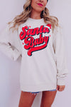 White Santa Baby Graphic Pullover Sweatshirt-Graphic-MomFashion
