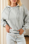 Gray Active Patchwork Detail Warm Winter Hoodie-Tops-MomFashion