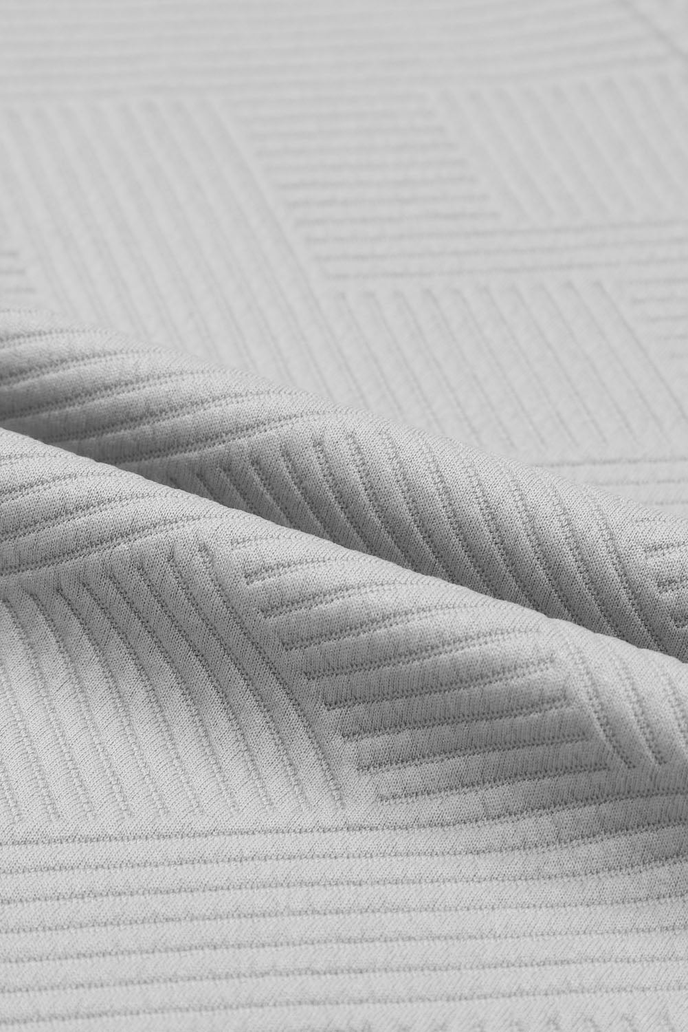 Gray Textured Loose Fit T Shirt and Drawstring Pants Set-Loungewear-MomFashion