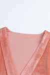 Pink Retro Velvet Wide Sleeves Cardigan-Outerwear-MomFashion