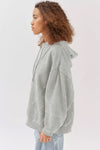 Gray Active Patchwork Detail Warm Winter Hoodie-Tops-MomFashion