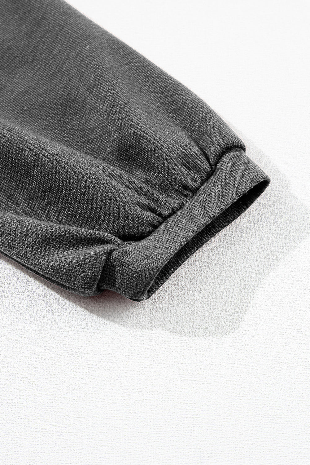 Medium Grey Solid Color 3/4 Sleeve Round Neck Blouse-Tops-MomFashion