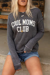 Gray COOL MOMS CLUB Drop Shoulder Sweatshirt-Tops-MomFashion