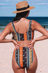 Bohemian Print High Waist Bikini Set-Swimwear-MomFashion