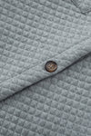 Gray Retro Quilted Flap Pocket Button Shacket-Outerwear-MomFashion