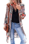 Multicolour Boho Mix Print Long Kimono-Outerwear-MomFashion