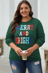 Blackish Green Merry And Bright Cable Knit Pullover Sweatshirt-Tops-MomFashion