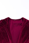 Retro Velvet Long Sleeve Pocket Coat-Outerwear-MomFashion