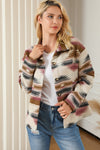 Multicolor Aztec Print Button Up Long Sleeve Jacket-Outerwear-MomFashion