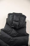 Black Sleek Quilted Puffer Hooded Vest Coat-Outerwear-MomFashion