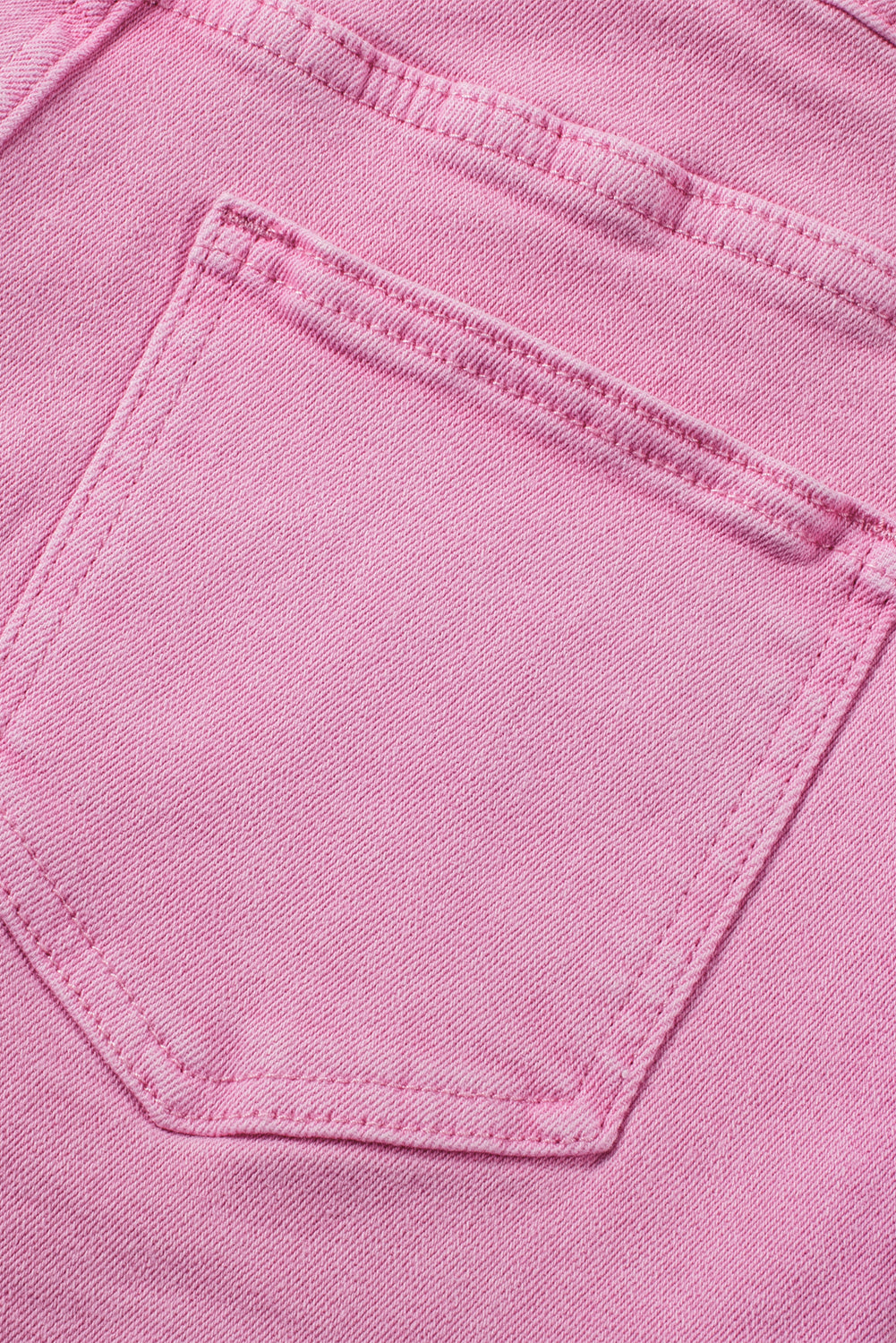 Pink Frayed Edge Mid Rise Denim Shorts-Bottoms-MomFashion