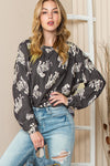 Lively Tiger Print Casual Sweatshirt-Tops-MomFashion