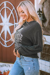 Black NASHVILLE MUSIC CITY Corded Graphic Sweatshirt-Tops-MomFashion