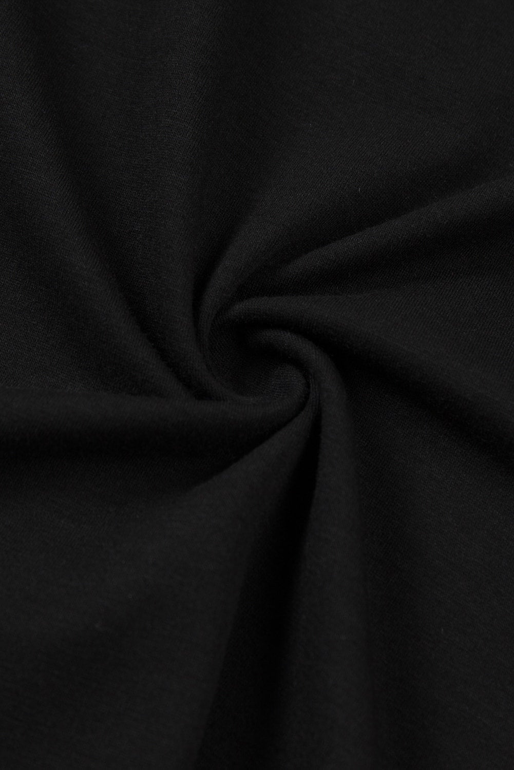 Black Solid Color Crew Neck Tee-Tops-MomFashion