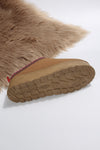 Chestnut Suede Contrast Print Round Toe Plush Lined Flats-Shoes & Bags-MomFashion