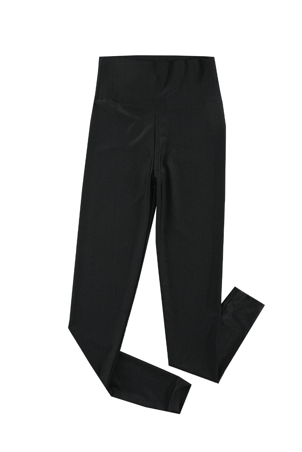 Black High Rise Tight Leggings with Waist Cincher-Bottoms-MomFashion