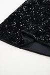 Black Sequin Bodycon Mini Skirt-Bottoms-MomFashion