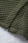 Green Retro Quilted Flap Pocket Button Shacket-Outerwear-MomFashion