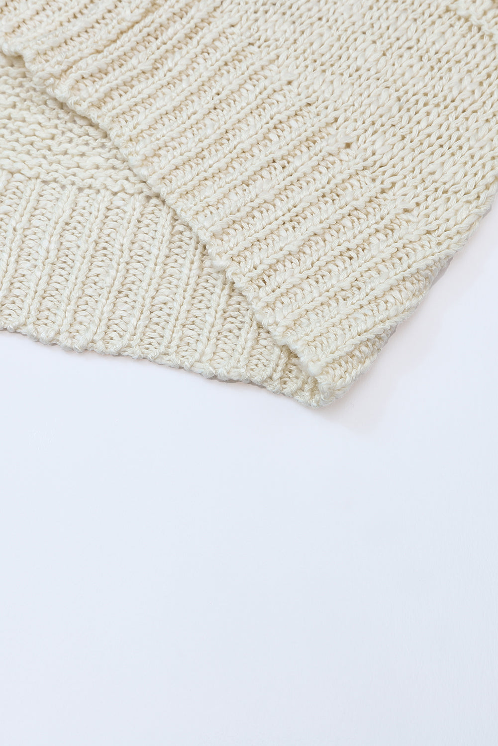 Apricot Casual Hollowed Knit Dolman Sleeve Cardigan-Tops-MomFashion