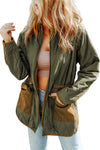 Green Stitching Quilted Drawstring Jacket-Outerwear-MomFashion