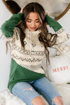 Blackish Green Geometric Color Block Patchwork Hoodie-Tops-MomFashion