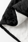 Black Snap Button Furry Reversible Coat-Outerwear-MomFashion