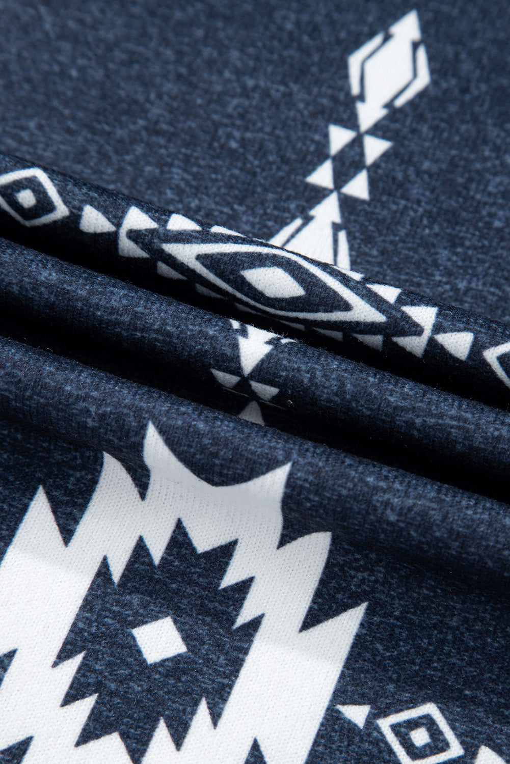 Gray Plus Size Aztec Print Exposed Seam Top-Plus Size-MomFashion