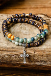 Multicolor Double-Layered Cross Beading Bracelet-Accessories-MomFashion