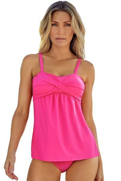 Rose 2pcs Swing Tankini Swimsuit-Swimwear-MomFashion