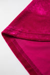 Pitaya Pink Buttoned V Neck Chest Pocket Velvet Shirt-Tops/Blouses & Shirts-MomFashion