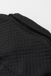 Black Retro Quilted Flap Pocket Button Shacket-Outerwear-MomFashion