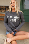 Gray COOL MOMS CLUB Drop Shoulder Sweatshirt-Tops-MomFashion