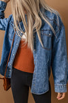 Chest Pockets Long Sleeve Denim Shirt Jacket-Outerwear-MomFashion