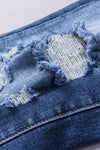 Blue Distressed Flare Jeans-Bottoms-MomFashion