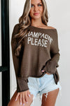 Desert Palm Champagne Please Graphic Sweater-Tops-MomFashion