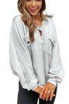 Gray Exposed Seam Double Chest Pocket Sweatshirt-Tops-MomFashion