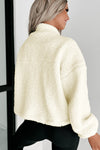 Bright White Contrast Patched Pocket Zipped Sherpa Jacket-Outerwear-MomFashion