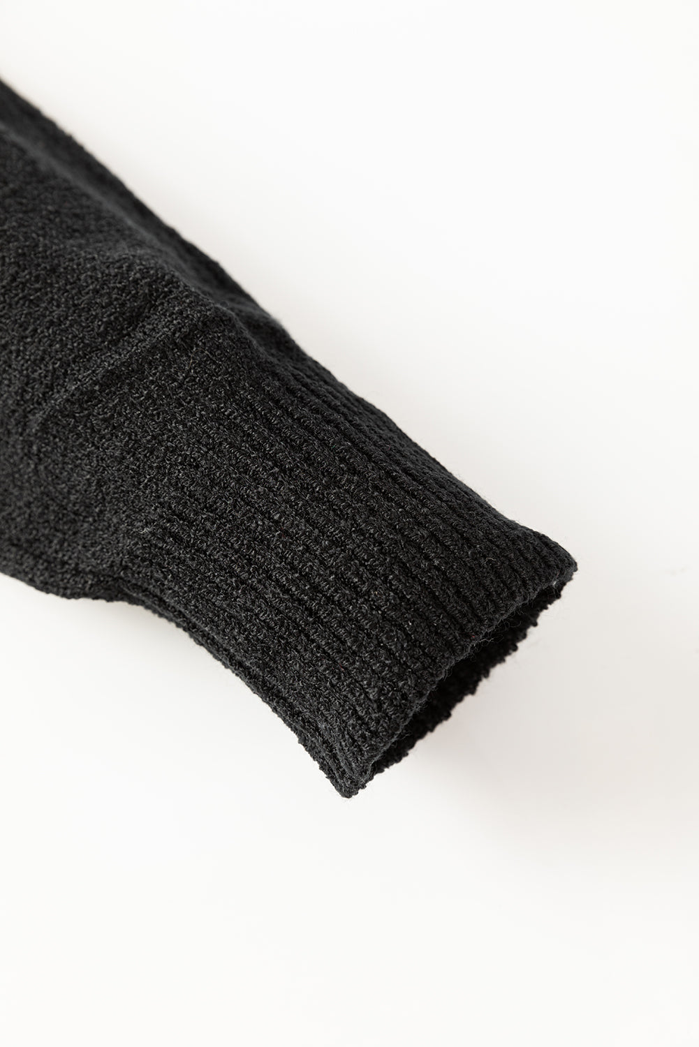 Black Ribbon Bow Knot Dolman Sleeve Sweater-Tops-MomFashion