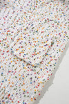 White Rainbow Popcorn Speckles Open Front Cardigan-Tops-MomFashion