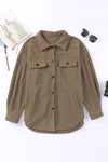 Turn Down Collar Buttoned Shirt Jacket-Outerwear-MomFashion