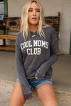 Gray COOL MOMS CLUB Drop Shoulder Sweatshirt-Tops-MomFashion