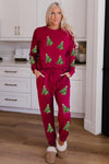 Sequined Christmas Tree Pattern Lounge Sweatsuit-Graphic-MomFashion