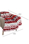 Fiery Red Christmas Elk Print Reversible Sherpa Fleece Blanket 130*150cm-Accessories-MomFashion